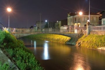 Scorci di Romagnano Sesia - Vista notturna del Canale Mora